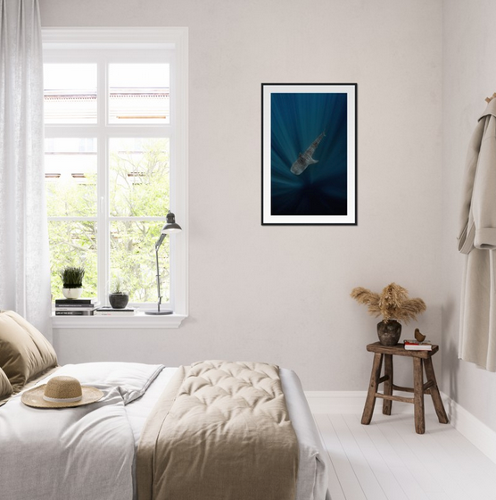 WHALE SHARK IN THE DARKNESS - WOODEN FRAME