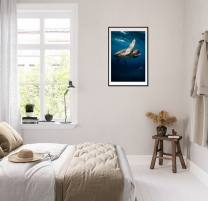 MATING SEA TURTLES - WOODEN FRAME