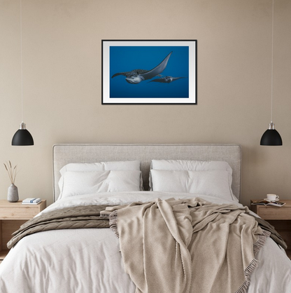THE FLIGHT OF SPOTTED EAGLE RAYS - WOODEN FRAME